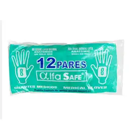 Alfa Safe Guantes Médicos de Látex Talla 8