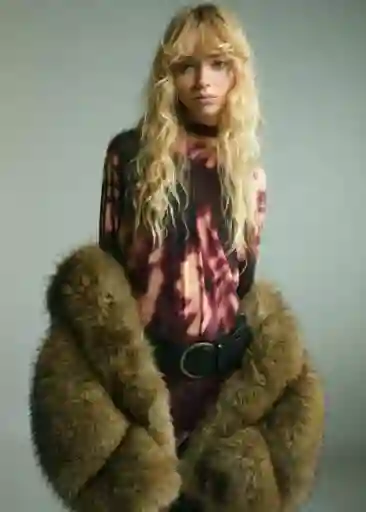 Blusa Giady Burdeos Talla S Mujer Mango