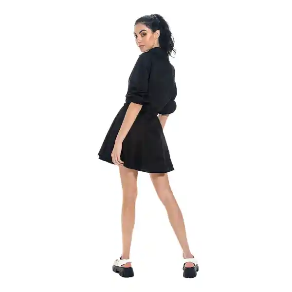 Vestido Liso Corto Negro Talla Xs