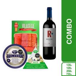 Combo Tabla Queso Alpina + Vino Rosaleda + Mix Madurado Vilaseca