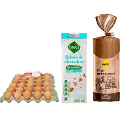 Combo Pan Tajado Artesanal + Bebida de Almendra + Huevo Rojo