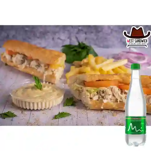 Sandwich de Pollo Grande +manantial C/gas 600ml