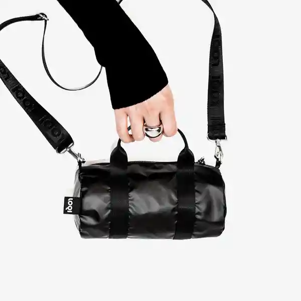 Loqi Bolsa Duffel Pequeño Ligero Negro Metalizado