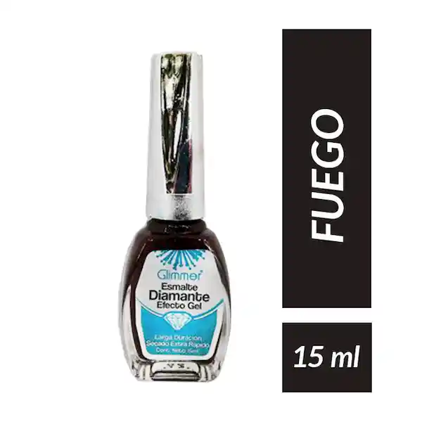 Glimmer Esmalte Diamante Efecto Gel Tono Fuego 15 mL