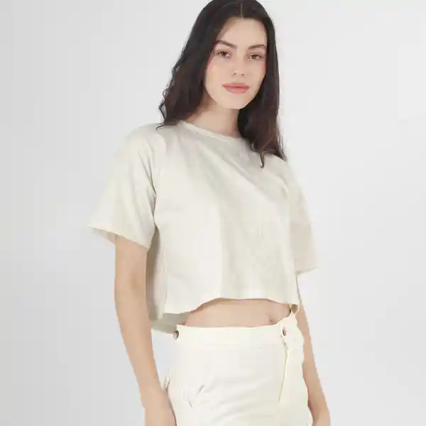 Cuello Redondo Manga Corta Blanco Talla S 720137