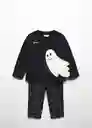 Pijama Ghost Negro Talla 66 Niños Mango