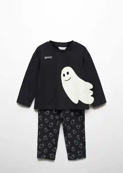 Pijama Ghost Negro Talla 66 Niños Mango