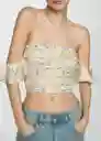 Top Bloom Crudo Talla M Mujer Mango