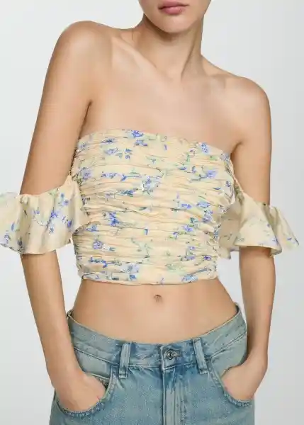 Top Bloom Crudo Talla M Mujer Mango
