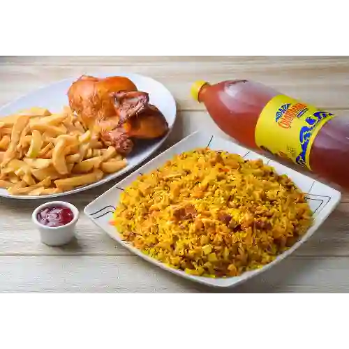 Combo Arroz Paisa + 1/2 Pollo y Gaseosa