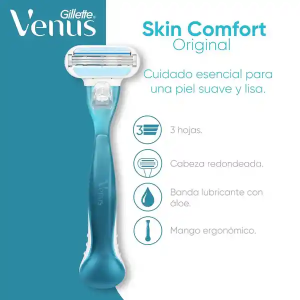 GILLETTE Venus Original Cuchilla de Afeitar Mujer con Aloe Máquina de Afeitar con 3 Hojas Depilación Corporal al Ras 1 Ud