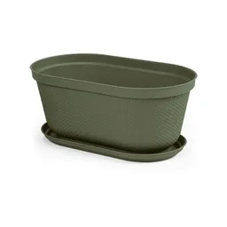 Rimax Matera Ovalada Rafia Verde con Tapa 