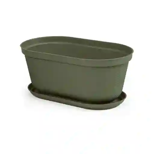 Rimax Matera Ovalada Rafia Verde con Tapa 