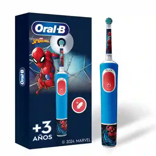 Oral-B Marvel Spider-Man Cepillo de Dientes Eléctrico Infantil (+3 años) Cabezal Redondo 4 Stickers Personalizables Rojo