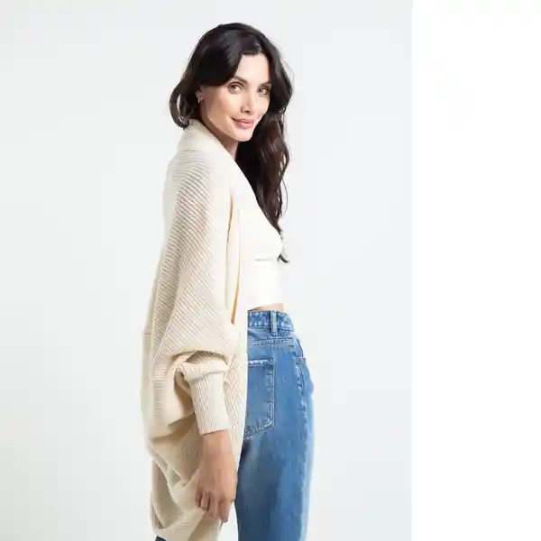  Saco Tejido Marina Crudo Marfil Claro Talla Ml Naf-Naf 