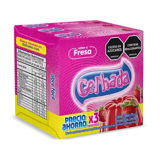 Gelatina Gelhada 3 Sabores Surt. x 35gr c/u