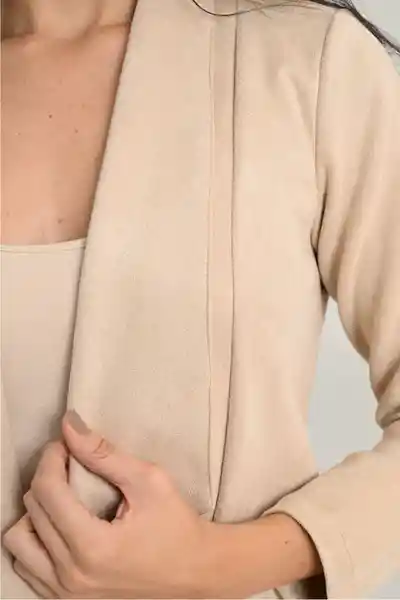 Chaqueta Suede Color Beige Medio Talla S Ragged