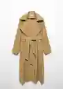 Abrigo Trench Abrigo Trenchi-W Camel Talla S Mujer Mango