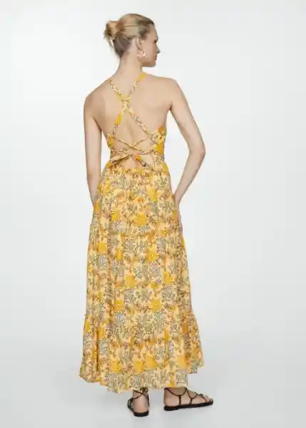 Vestido Yellow Amarillo Talla L Mujer Mango