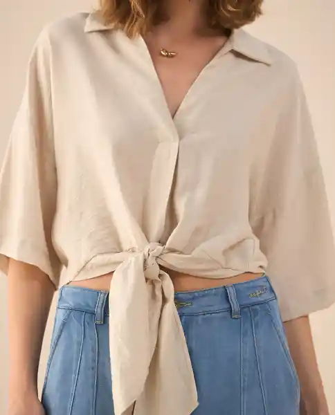 Camisa Crudo Almidón Claro Talla M 611G026 Esprit
