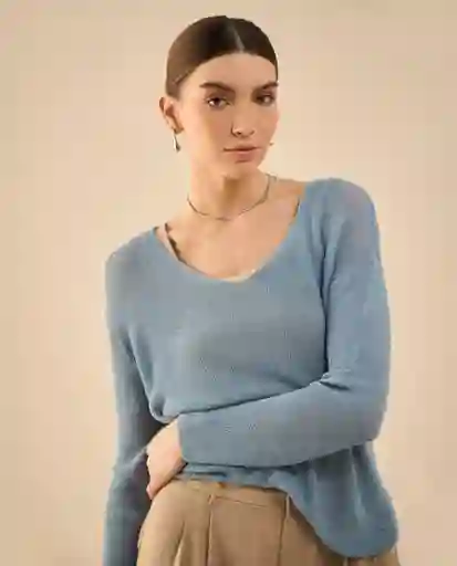 Suéter Tejido Azul Aruba Medio Talla M 462G204 Esprit