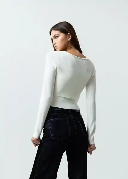 Buzo Tejido Mujer Crudo Marfil Claro Talla M 482G015 Naf Naf
