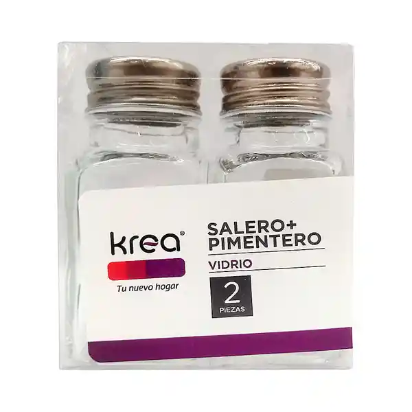 Krea Salero + Pimentero de Vidrio Clear