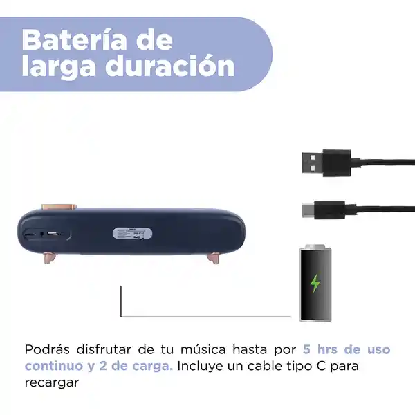 Bocina Inalámbrica Con Stereo Mod Soundbar Azul 01 Miniso