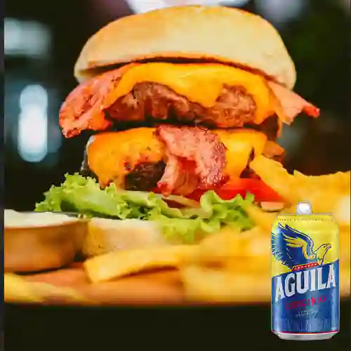 Combo Hamburguesa Doble Carne + Aguila 355 ml