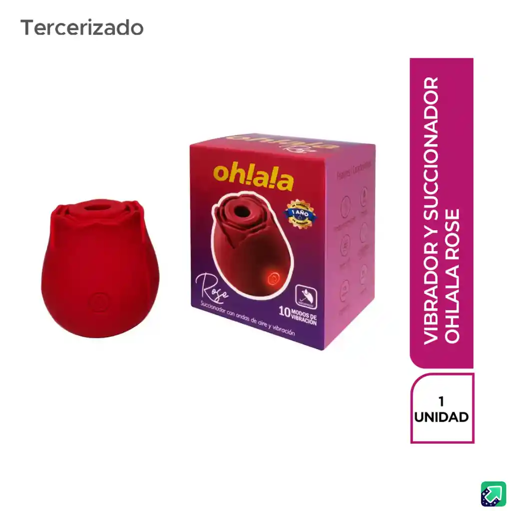 Pleasure Boutique Vibrador Ohlalá y Succionador Rose