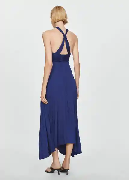 Vestido Anís Azul Noche Talla S Mujer Mango