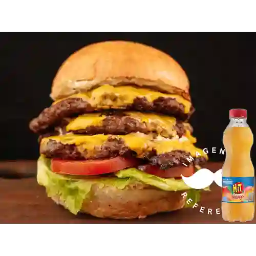 Combo Hamburguesa Tripleta + Hit Mango 500 ml