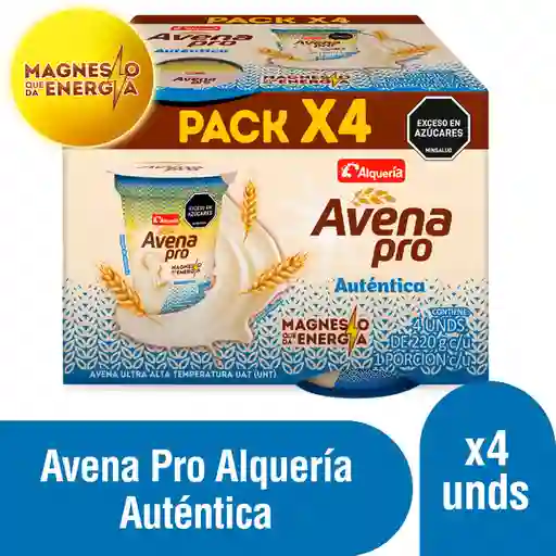 Alqueria Avena Pro Autentica Vaso 220g X 4 und