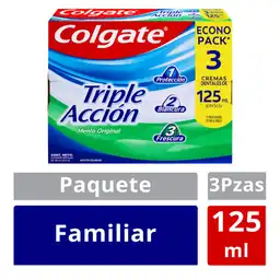 Crema Dental Colgate Triple Accion 125ml x3