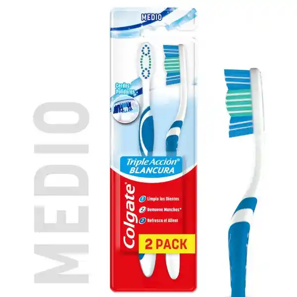 Colgate Cepillo de Dientes Triple Acción Extra Blancura Suave