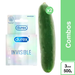 Combo Durex Invisible + Pepinos 2 Und