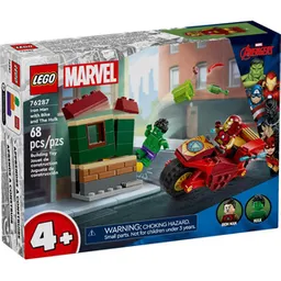 Lego Set de Construcción Iron Man Con Moto y Hulk