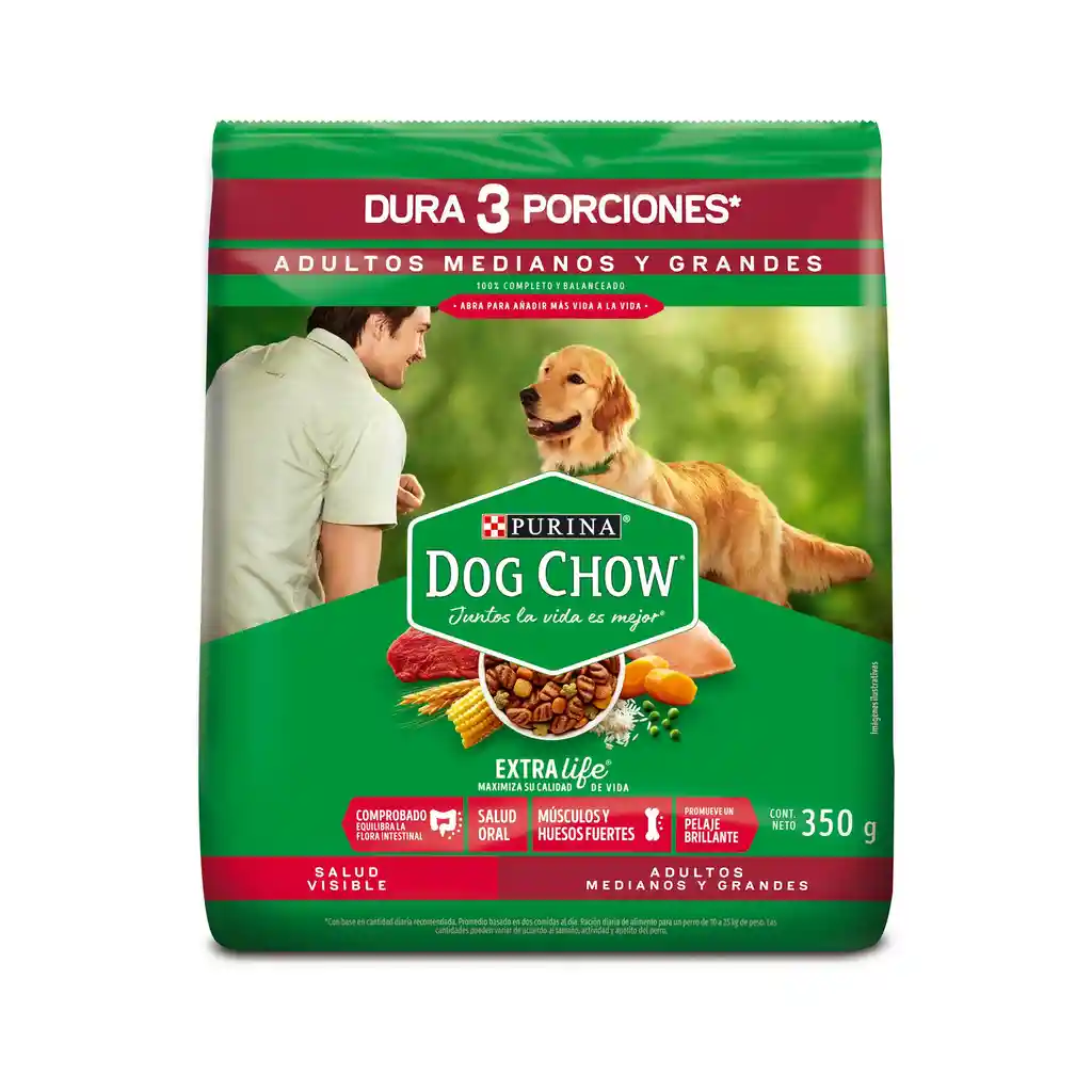 Dog Chow Salud Visible Adultos Medianos y Grandes 350g