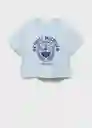 Camiseta City Celeste Talla 10 Niñas Mango