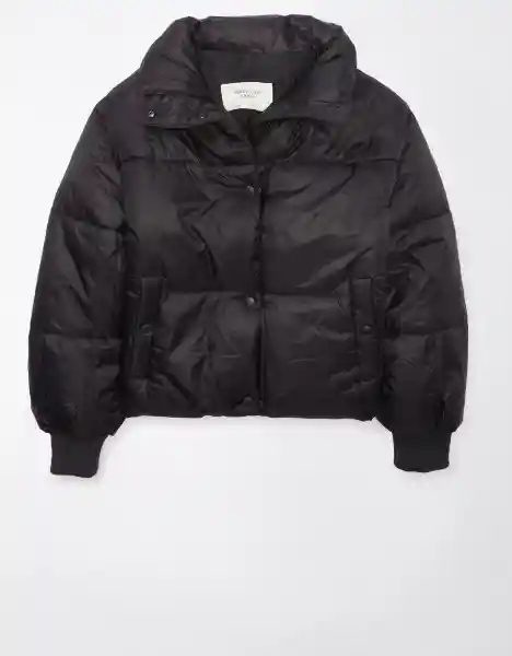 Chaqueta Cremallera Mujer Negro Talla: Large American Eagle