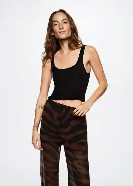 Pantalón Caramba Negro Talla L Mujer Mango