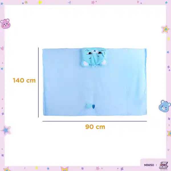 Manta Con Capucha Colección Care Bears Azul Miniso