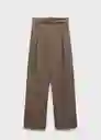Pantalón Oliana Topo Talla 38 Mujer Mango