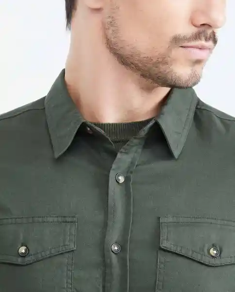 Camisa Pocket Heritage Verde Rifle Ultraoscuro L Chevignon