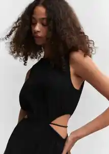 Vestido Nuti Negro Talla M Mujer Mango