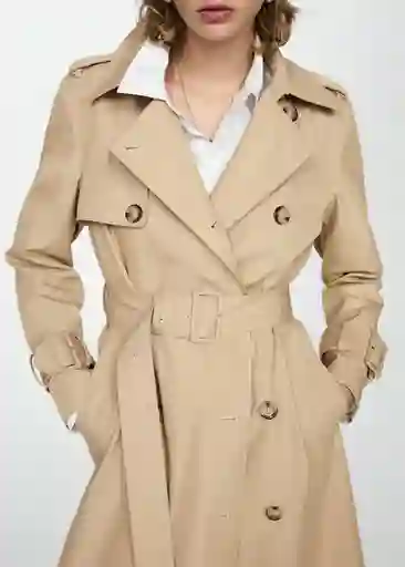 Saco Trench Eiffel Camel Talla M Mujer Mango