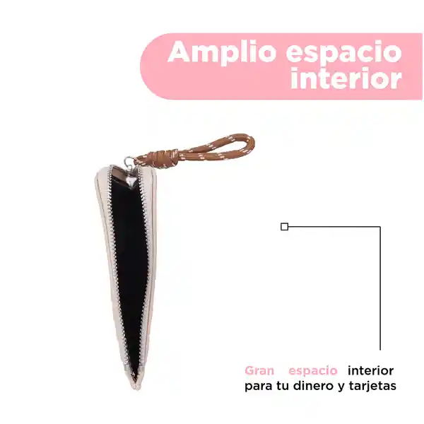 Tarjetero Básico Serie Morado Con Asa Café Miniso