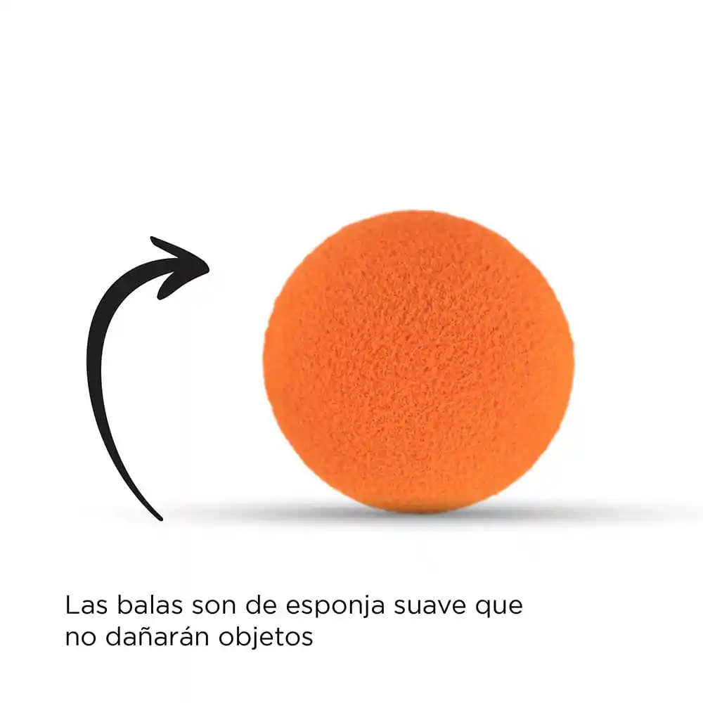 Miniso Lanzador de Pelotas Bala Suave Gris y Naranja