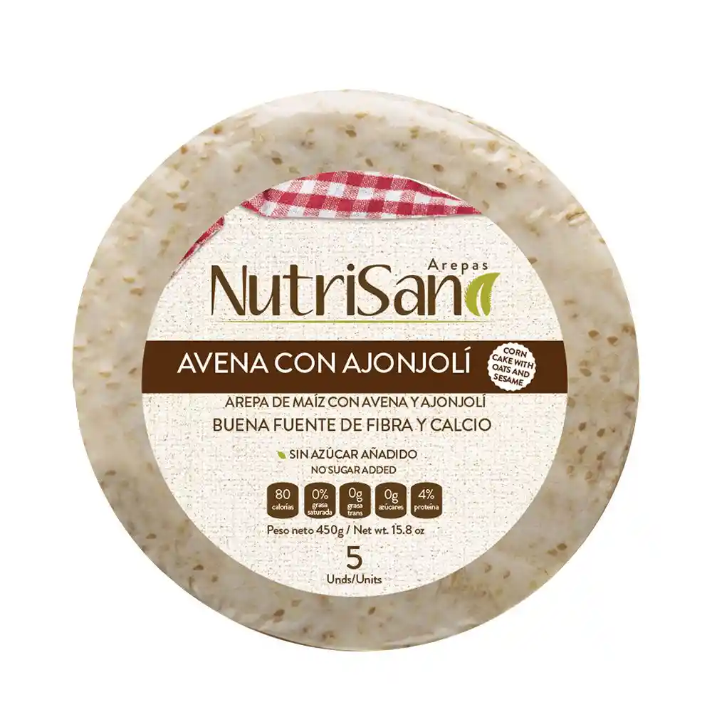 Nutrisano Arepa De Ajonjolí Y Avena X5