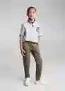 Pantalón Kenia Khaki Talla 07 Niños Mango